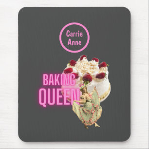 Personalisierte Vintage-Torte-Bäckerkönigin Mousepad