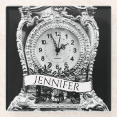 Personalisierte Vintage Uhr Glasuntersetzer (Vorderseite)