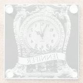 Personalisierte Vintage Uhr Glasuntersetzer (Rückseite)