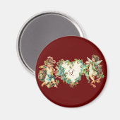 Personalisierte Vintage Valentine Cherubs Magnet (Vorderseite/Rückseite)