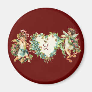 Personalisierte Vintage-Valentins-Engel Magnet