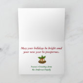 Personalisierte Vintage Viktorianische Weihnachtsk Feiertagskarte (Innenseite)