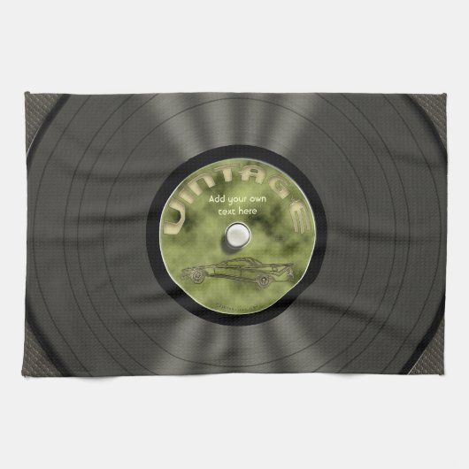 Personalisierte Vintage Vinylaufzeichnung Handtuch (Horizontal)