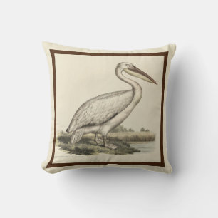Personalisierte Vintage Wasserfarbe Pelican Kissen