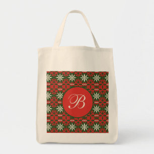 Personalisierte Vintage-Weihnachten/Winter-Muster Tragetasche