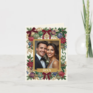 Personalisierte Vintage-Weihnachts-/Antiquitäten-O Feiertagskarte