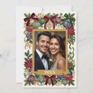 Personalisierte Vintage-Weihnachts-/Antiquitäten-O Feiertagskarte