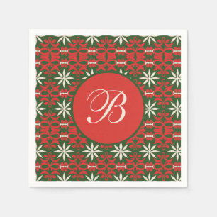 Personalisierte Vintage-Weihnachts-/Wintermuster Serviette