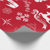 Personalisierte Vintage Weihnachtsfeier Geschenkpapier (Ecke)