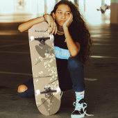 Personalisierte Vintage weiße Blume Skateboard