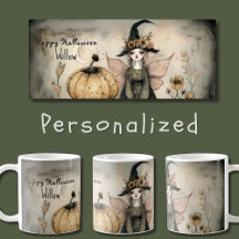Personalisierte Vintage Whimsical Halloween Hexe,