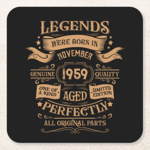 Personalisierte Vintage Whisky-Marke von 65 Jahren Rechteckiger Pappuntersetzer