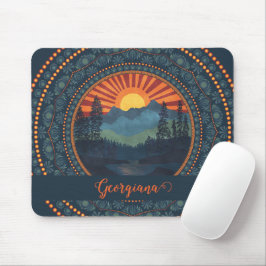 Personalisierte Vintage Wildnis Sunset Dot Mandala Mousepad