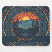 Personalisierte Vintage Wildnis Sunset Dot Mandala Mousepad (Vorne)