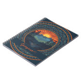 Personalisierte Vintage Wildnis Sunset Dot Mandala Notizblock (Linke Seite)