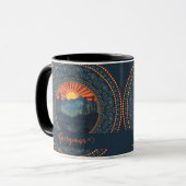 Personalisierte Vintage Wildnis Sunset Dot Mandala Tasse (Vorderseite Links)