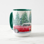 Personalisierte Vintage Winter Szene, Winter Tasse (Vorderseite Links)
