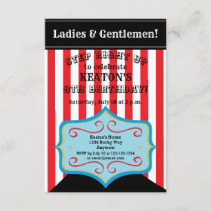 Personalisierte Vintage Zirkus-Party Einladungen