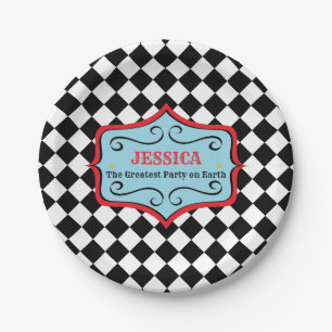 Personalisierte Vintage-Zirkus-Party-Teller Pappteller