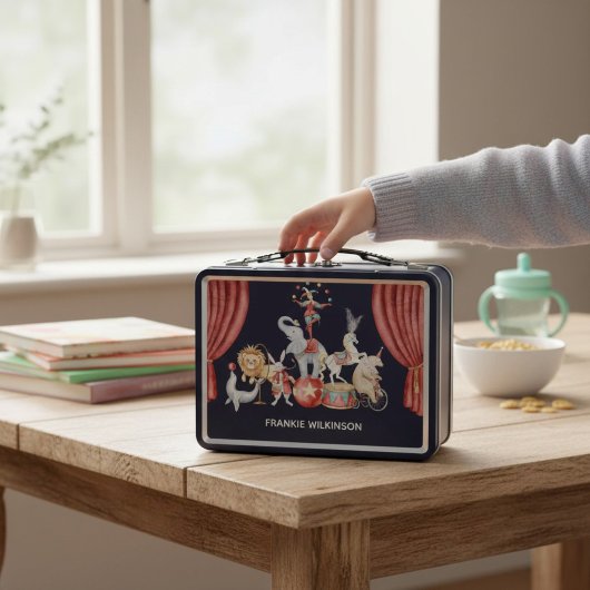 personalisierte Vintage-Zirkusdarsteller Lunchbox