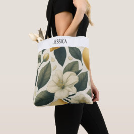 Personalisierte Vintage-Zitronen-Blumen-Tasche Tasche