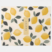 Personalisierte Vintage Zitronen mit grünen Blätte Fleecedecke (Vorderseite (Horizontal))