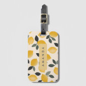 Personalisierte Vintage Zitronen mit grünen Blätte Gepäckanhänger (Vorderseite Vertikal)