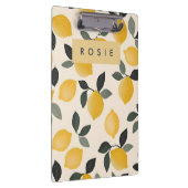 Personalisierte Vintage Zitronen mit grünen Blätte Klemmbrett (Rechts)