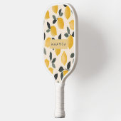 Personalisierte Vintage Zitronen mit grünen Blätte Pickleball Schläger (Links)