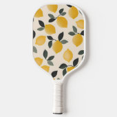 Personalisierte Vintage Zitronen mit grünen Blätte Pickleball Schläger (Rückseite)