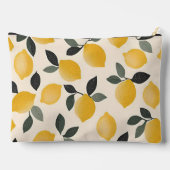 Personalisierte Vintage Zitronen mit grünen Blätte Zubehörtasche (Rückseite)