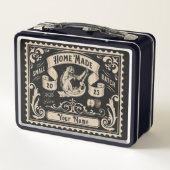 Personalisierte Vintage Zuhause, hergestellt aus M Metall Brotdose (Rückseite)