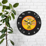 Personalisierte Vinyl 45-Schallplattenuhr Große Wanduhr<br><div class="desc">Spaß,  personalisierte 60er Jahre Retro-Musik-Fan benutzerdefinierte Wand-Uhr!</div>