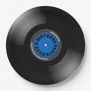 Personalisierte Vinyl-Album-Schallplatte Blaue Par Pappteller
