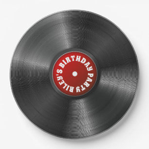 Personalisierte Vinyl-Album-Schallplatte Rote Part Pappteller