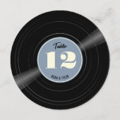 Personalisierte Vinyl Record Dusty Blue Tischnumme Save The Date (Rückseite)