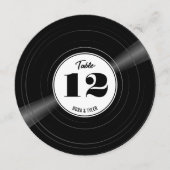 Personalisierte Vinyl Record Schwarz-weiße Tischnu Save The Date (Vorderseite)