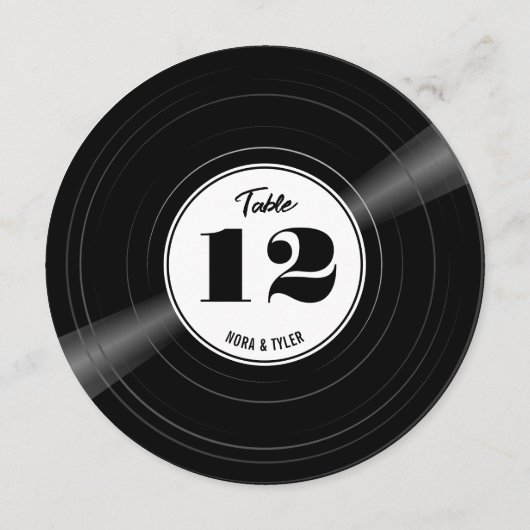 Personalisierte Vinyl Record Schwarz-weiße Tischnu Save The Date (Rückseite)