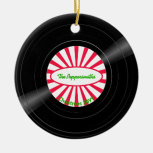 Personalisierte Vinyl-Schallplatte Roter Strahlena Keramik Ornament