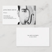 Personalisierte Viola Fotovorlage Modernes Schwarz Visitenkarte (Vorne/Hinten)