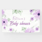Personalisierte Violett Wasserfarben Blume Kinderd Banner (Horizontal)