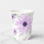 Personalisierte Violett Wasserfarben Blume Kinderd Pappbecher (Rückseite)