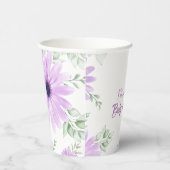 Personalisierte Violett Wasserfarben Blume Kinderd Pappbecher (Rechts)