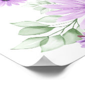 Personalisierte Violett Wasserfarben Blume Kinderd Poster (Ecke)