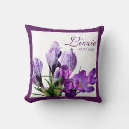 Personalisierte violette Blüten mit individuellem Kissen