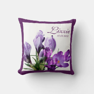Personalisierte violette Blüten mit individuellem Kissen
