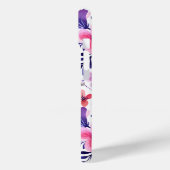 Personalisierte, violette Handblumen Case-Mate iPhone Hülle (Rückseite / Links)