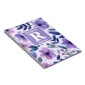 Personalisierte, violette Handblumen Notizblock (Rechte Seite)