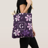 Personalisierte, violette Handblumen Tasche (Von Nahem)