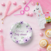 Personalisierte Violettfarben-Blume Pappteller (Party)
